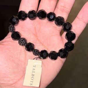 Talbots Black Faceted Bead Bracelet